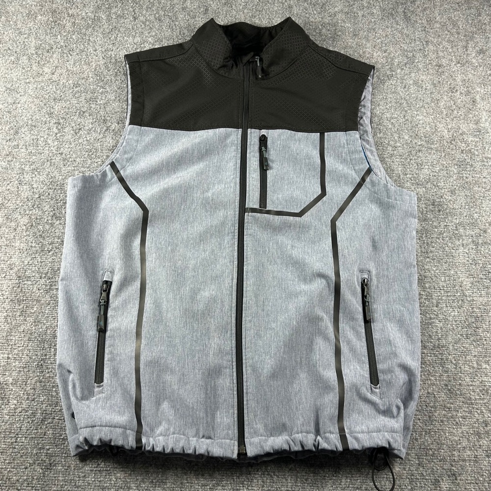 Cody James Vest Mens XL Gray Black Softshell Fleece Lined Core Workwear Outdoor